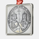 Constantine VI und seine Mutter Irene Silbernes Ornament (Links)