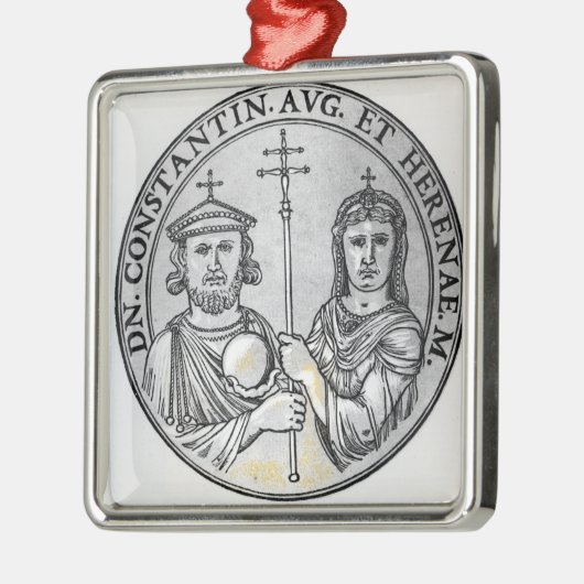 Constantine VI und seine Mutter Irene Silbernes Ornament (Links)