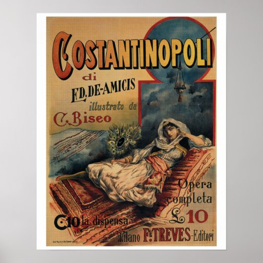 Constantinopel Vintage italienische Buchwerbung Poster (Vorne)