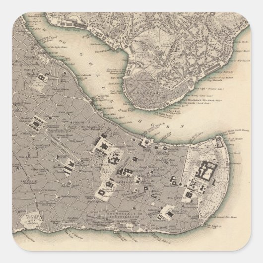 Constantinopol Stambool Quadratischer Aufkleber (Vorderseite)
