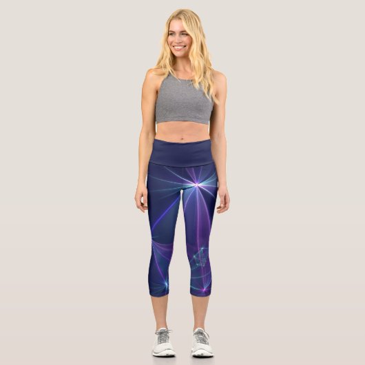 Constellation, Abstrakt Fantasy Fraktal Art Capri Leggings (Vorderseite)