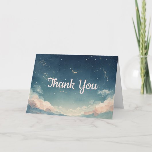 Constellation Baby Shower Thank You Card Dankeskarte (Vorderseite)