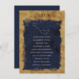 Constellation Celestial Seating Chart Card CETUS