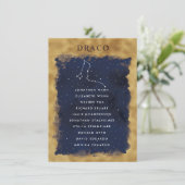 Constellation Celestial Seating Chart Card DRACO (Stehend Vorderseite)