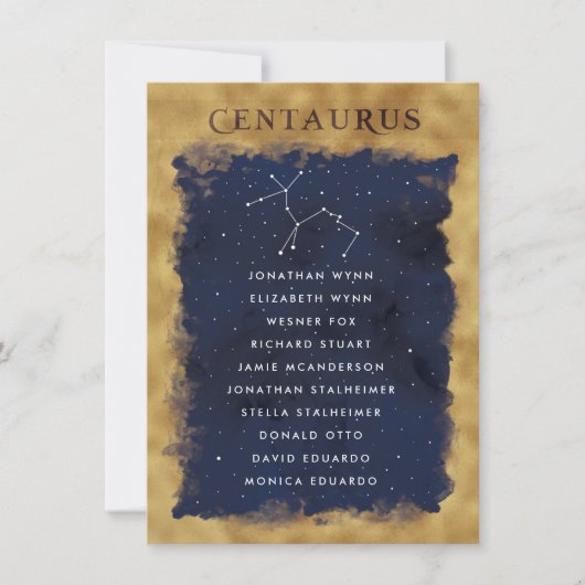 Constellation Celestial Seating Chart CENTAURUS (Vorderseite)