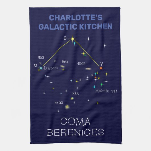 Constellation Coma Berenices Geschirrtuch (Vertikal)