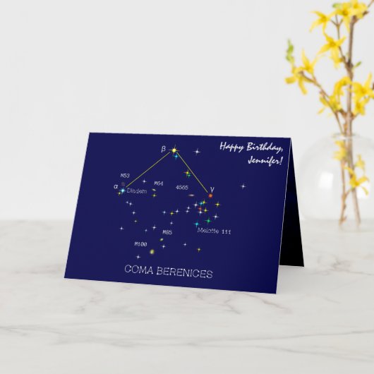 Constellation Coma Berenices Karte (Gelbe Blume)