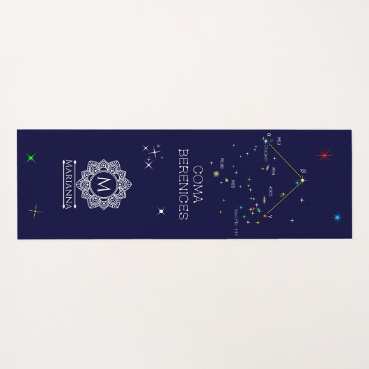 Constellation Coma Berenices Yogamatte (Rückseite (Horizontal))