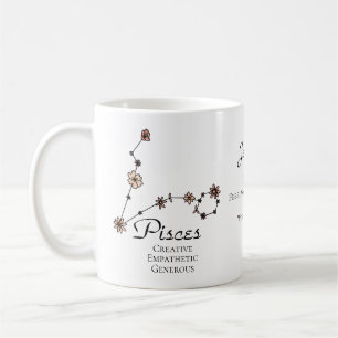 Constellation der Blume Pisces Zodiac Star Kaffeetasse
