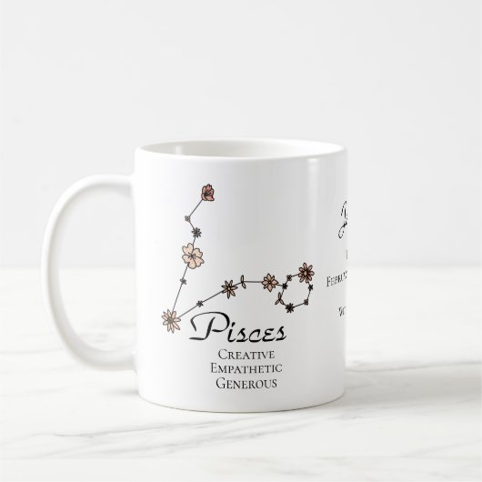 Constellation der Blume Pisces Zodiac Star Kaffeetasse (Links)
