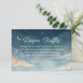 Constellation Diaper Raffle Card | Watercolor Moon Dankeskarte (Stehend Vorderseite)