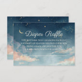 Constellation Diaper Raffle Card | Watercolor Moon Dankeskarte (Vorne/Hinten)