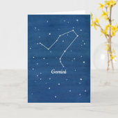 Constellation Gemini Astrologie Sign Happy Geburts Karte (Gelbe Blume)
