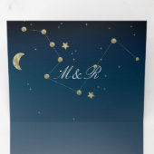 Constellation Gold Imitats Foil Ombre Sky Wedding Dreifach Gefaltete Einladung (Innen Erste Seite)