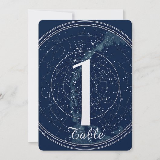 Constellation night Sky Wedding Tischnummer (Vorderseite)