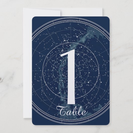 Constellation night Sky Wedding Tischnummer (Rückseite)