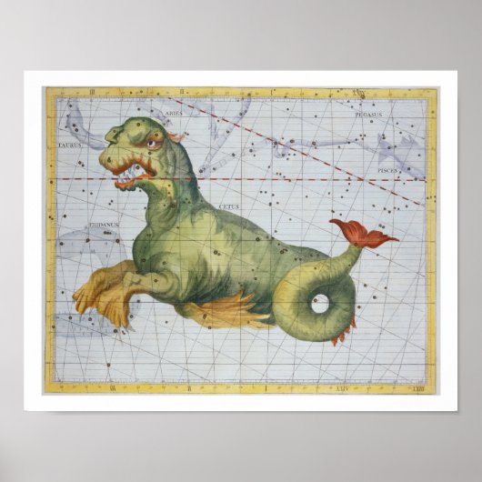 Constellation of Cetus the Whale, from 'Atlas Coel Poster (Vorne)