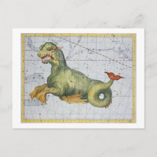 Constellation of Cetus the Whale, from 'Atlas Coel Postkarte