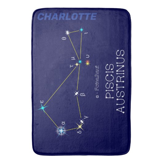 Constellation Piscis Austrinus Badematte (Vorderseite Vertikal)