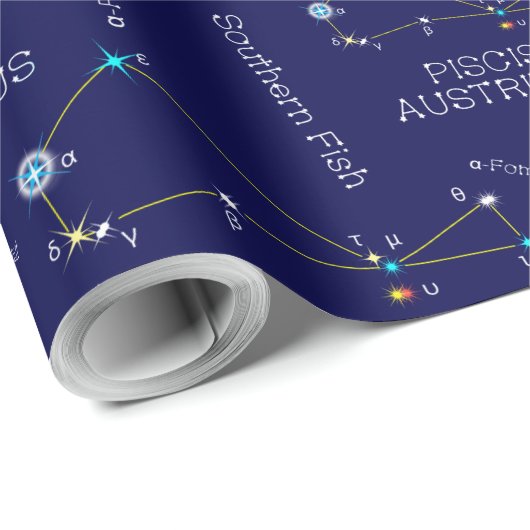 Constellation Piscis Austrinus Geschenkpapier (Rolleneckpunkt)