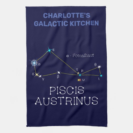 Constellation Piscis Austrinus Geschirrtuch (Vertikal)