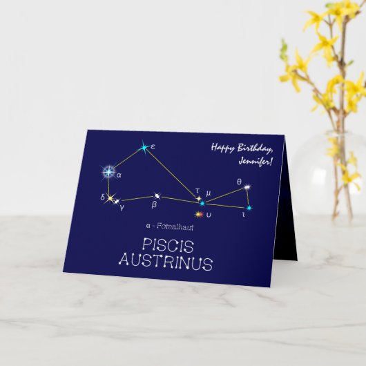 Constellation Piscis Austrinus Karte (Gelbe Blume)