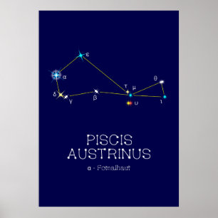 Constellation Piscis Austrinus Poster