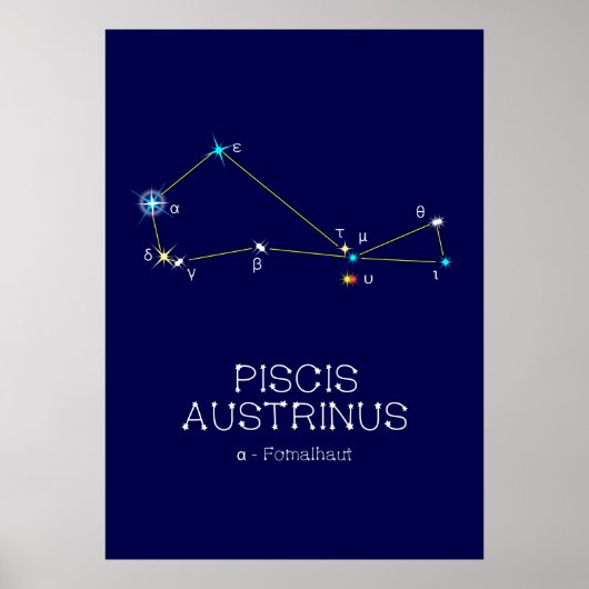 Constellation Piscis Austrinus Poster (Vorne)