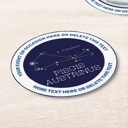 Constellation Piscis Austrinus Runder Pappuntersetzer (Angewinkelt)