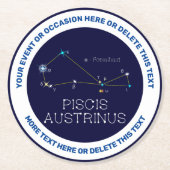Constellation Piscis Austrinus Runder Pappuntersetzer (Vorderseite)