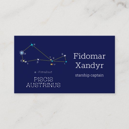 Constellation Piscis Austrinus Visitenkarte (Vorderseite)