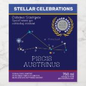 Constellation Piscis Austrinus Weinetikett (Einzelnes Label)