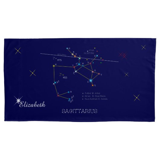 Constellation SAGITTARIUS einzigartig, beeindrucke Kissenbezug (Vorderseite)