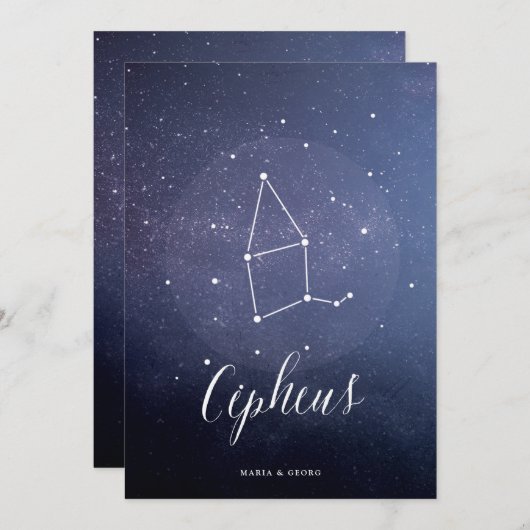 Constellation Star Celestial Tischnummer Cepheus (Vorne/Hinten)
