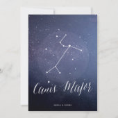 Constellation Starry Night Celestial Table Card Einladung (Vorderseite)