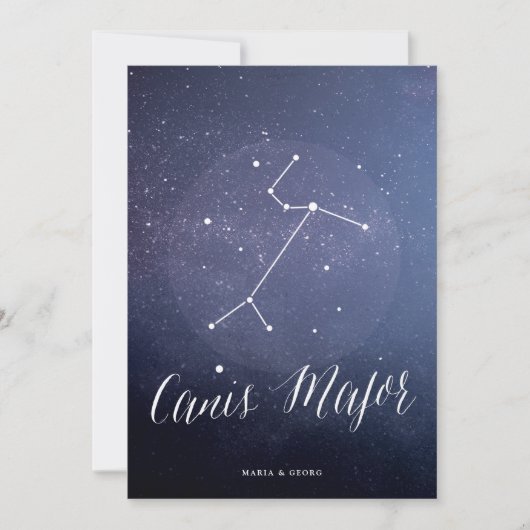 Constellation Starry Night Celestial Table Card Einladung (Vorderseite)