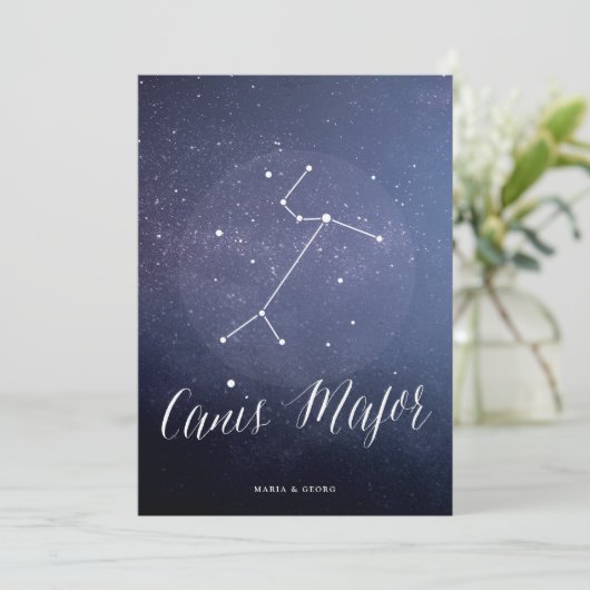 Constellation Starry Night Celestial Table Card Einladung (Stehend Vorderseite)