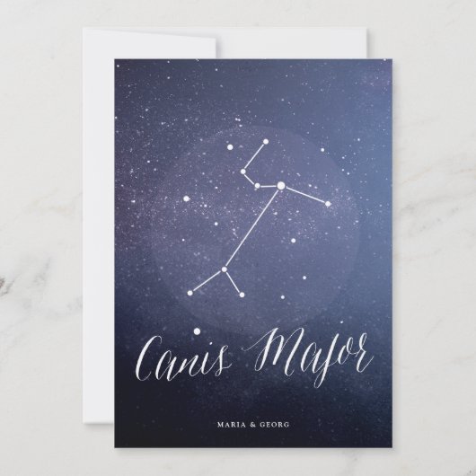 Constellation Starry Night Celestial Table Card Einladung (Rückseite)