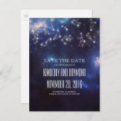 Constellation Starry Night Sky Save the Date Ankündigungspostkarte (Vorne/Hinten)