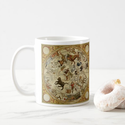 Constellation Stars Northern Sky Vintag Astronomie Kaffeetasse (Mit Donut)