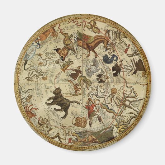 Constellation Stars Northern Sky Vintag Astronomie Magnet (Vorne)