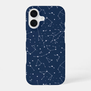 Constellations Starry Sky Navy Blue iPhone 16 Hülle