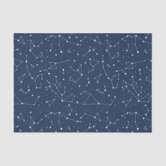 Constellations Starry Sky Navy Blue Seidenpapier (Vorderseite)