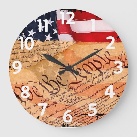 Constitution Acrylic Round Wall Clock Große Wanduhr (Vorderseite)