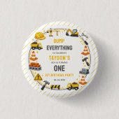 Construction 1ST Birthday | Builder Truck Party Button (Vorderseite)