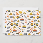 Construction 1ST Birthday | Builder Truck Party  Einladung (Rückseite)