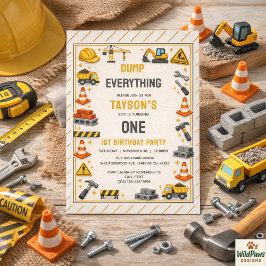 Construction 1ST Birthday | Builder Truck Party  Einladung