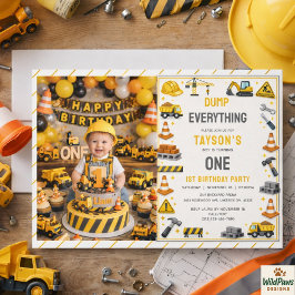 Construction 1ST Birthday | Builder Truck Party  Einladung
