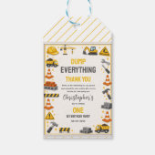 Construction 1ST Birthday | Builder Truck Party Geschenkanhänger (Vorderseite)