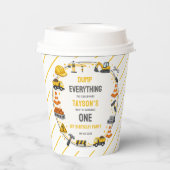 Construction 1ST Birthday | Builder Truck Party Pappbecher (Rückseite)